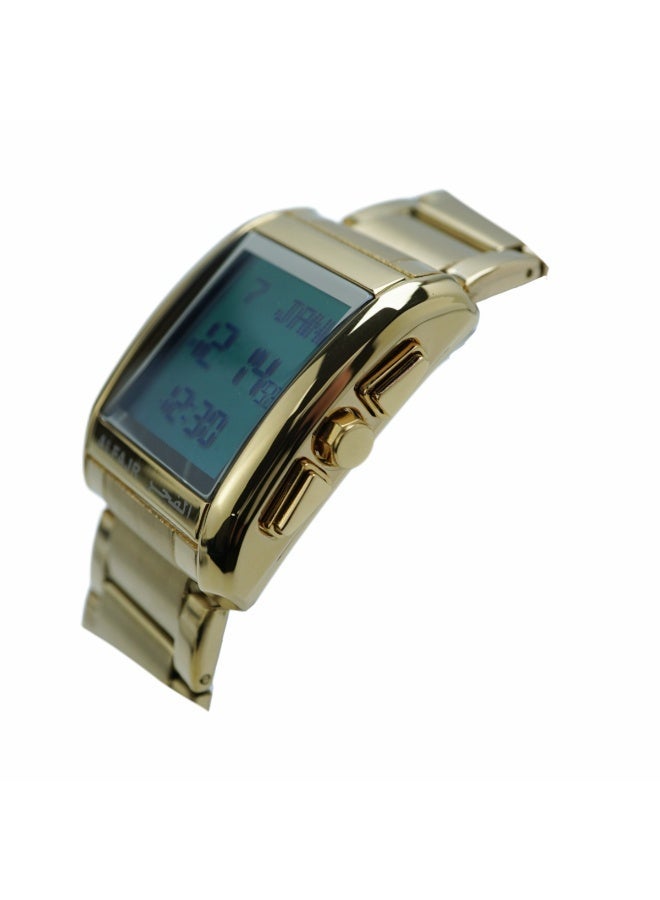 ساعة رقمية للرجال من الفولاذ المقاوم للصدأ بمينا مربعة وحزام ذهبي اللون بتصميم بسيط وعصري وأنيق WS-06GW - Image 4